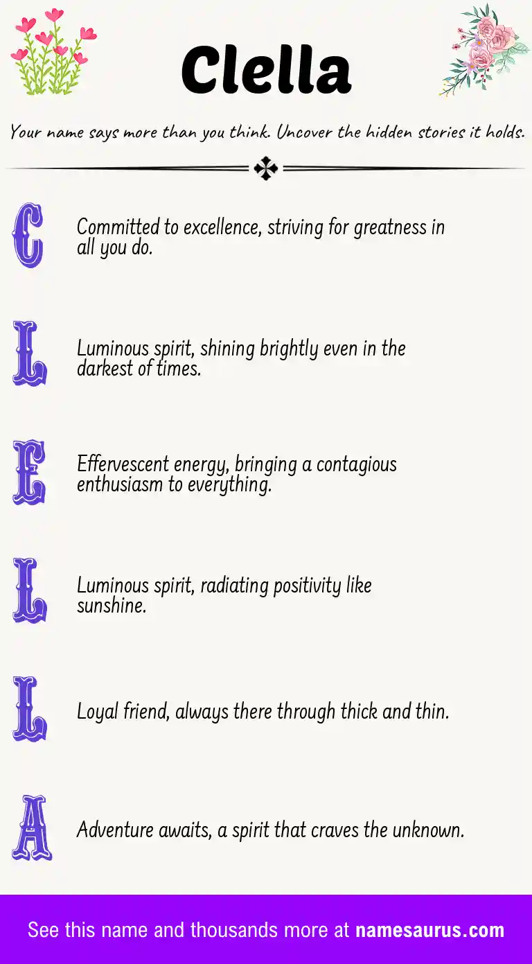Acrostic poem about Clella.