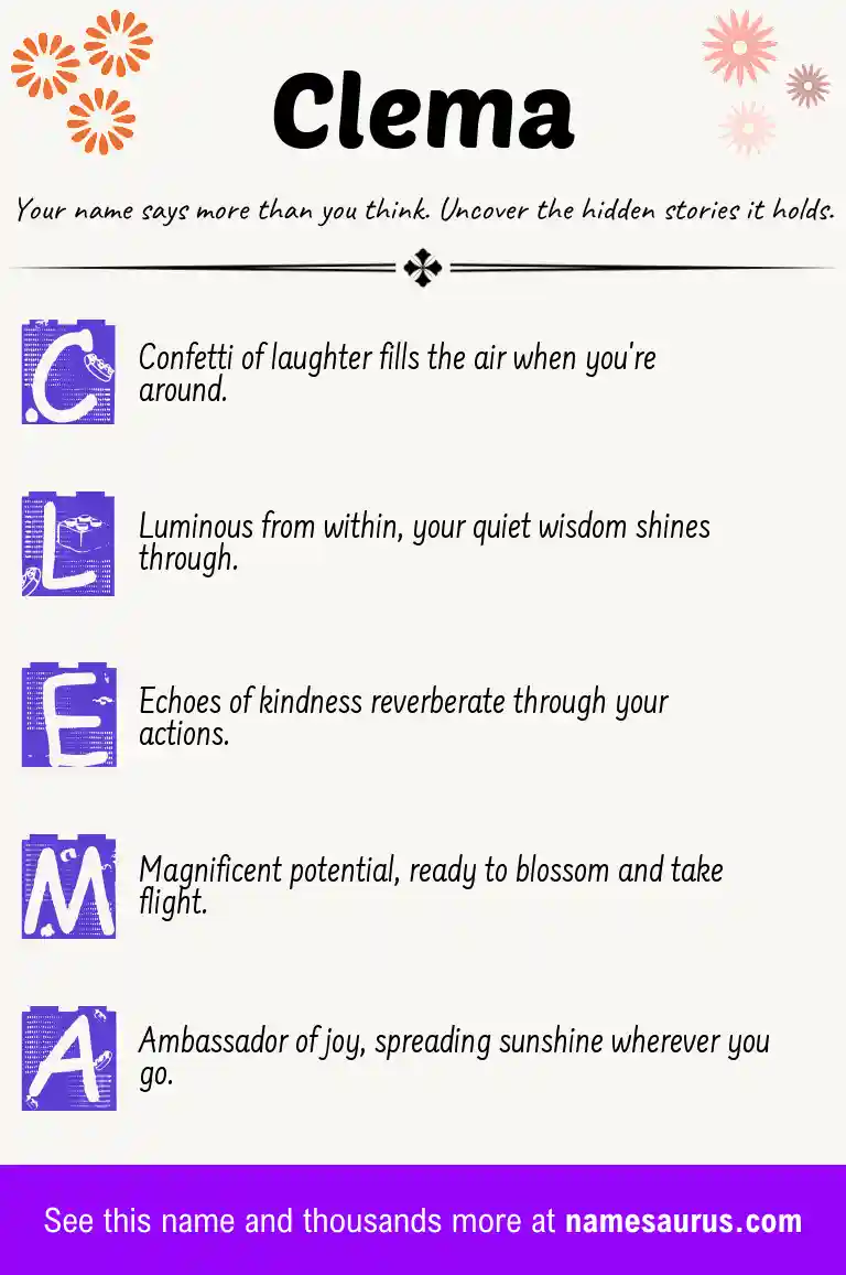 Acrostic poem about Clema.