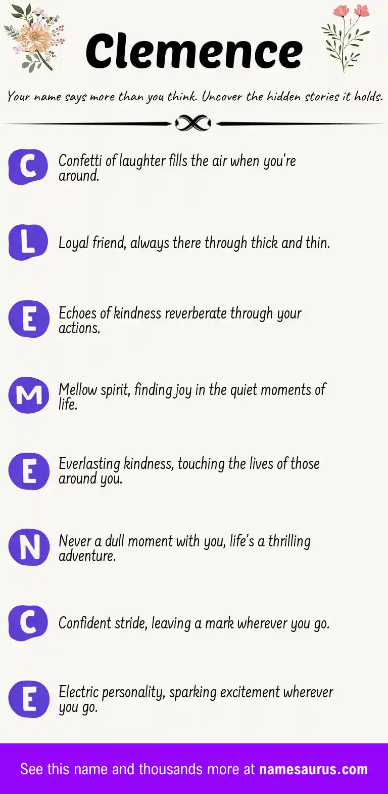 Acrostic poem about Clemence.