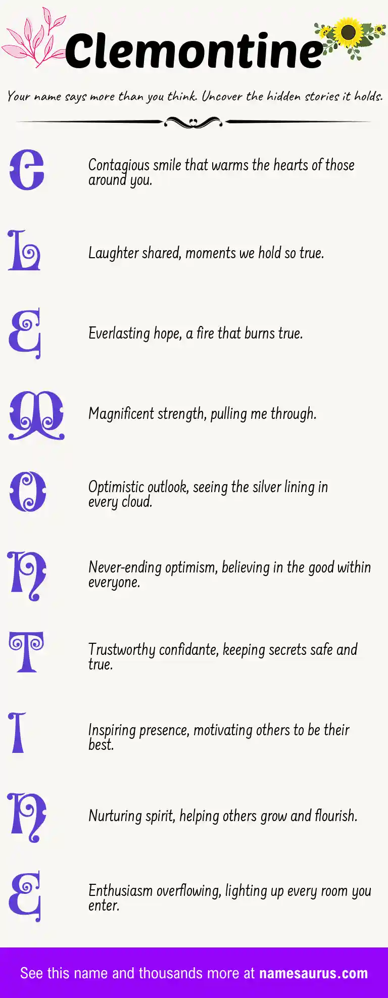 Acrostic poem about Clemontine.