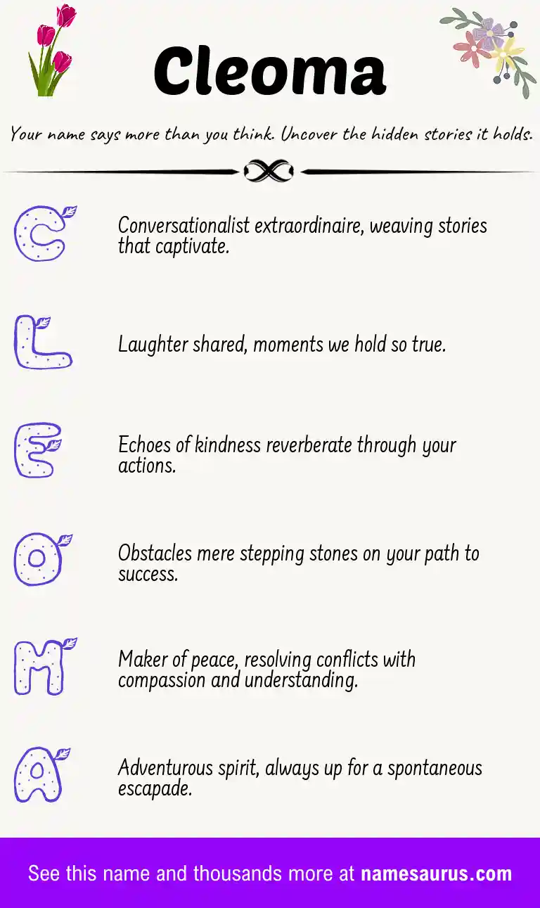 Acrostic poem about Cleoma.