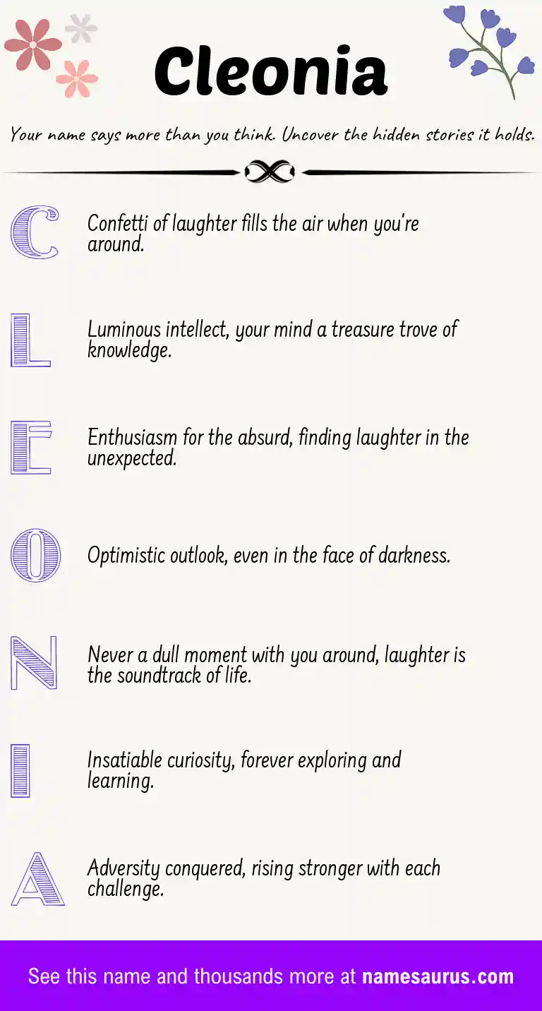 Acrostic poem about Cleonia.