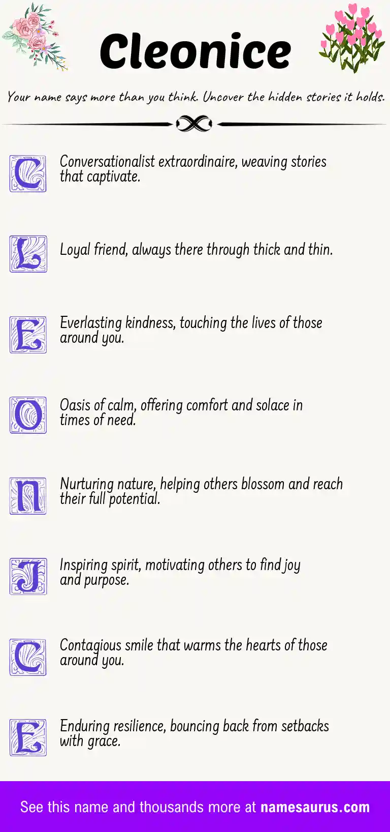 Acrostic poem about Cleonice.