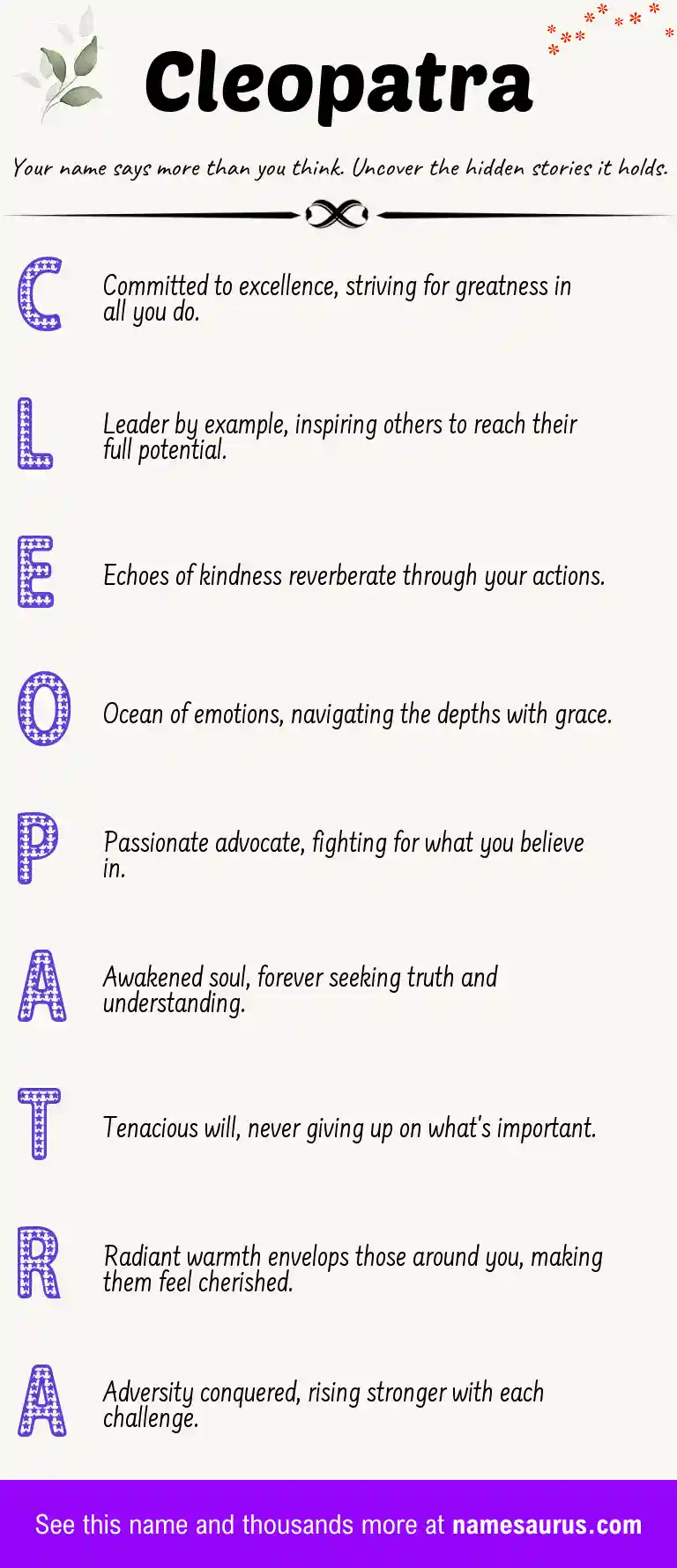 Acrostic poem about Cleopatra.