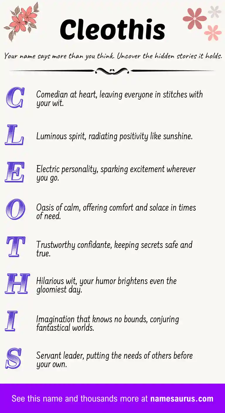 Acrostic poem about Cleothis.