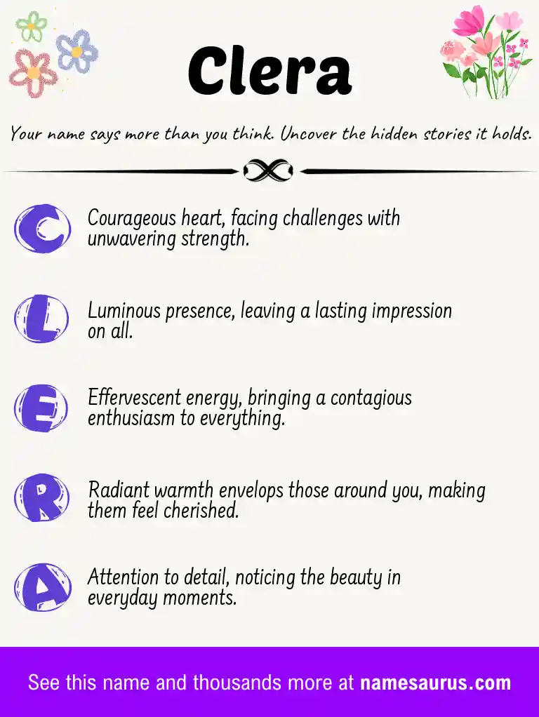 Acrostic poem about Clera.