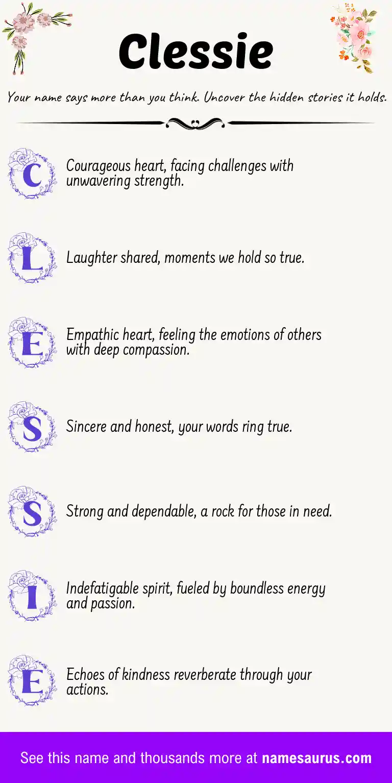Acrostic poem about Clessie.