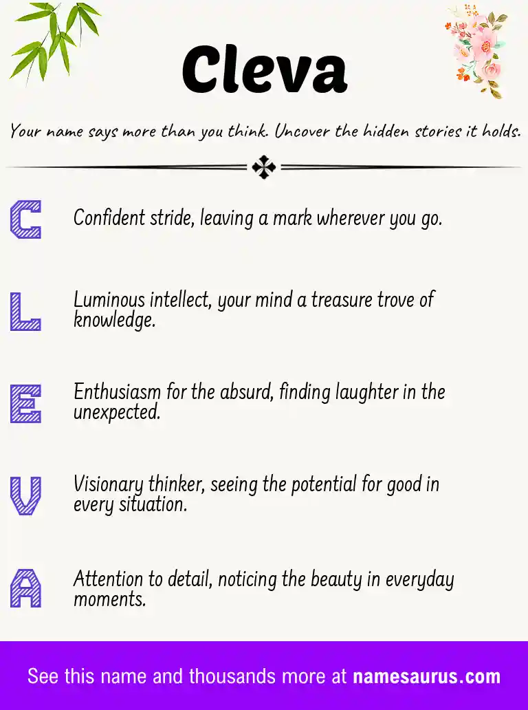 Acrostic poem about Cleva.