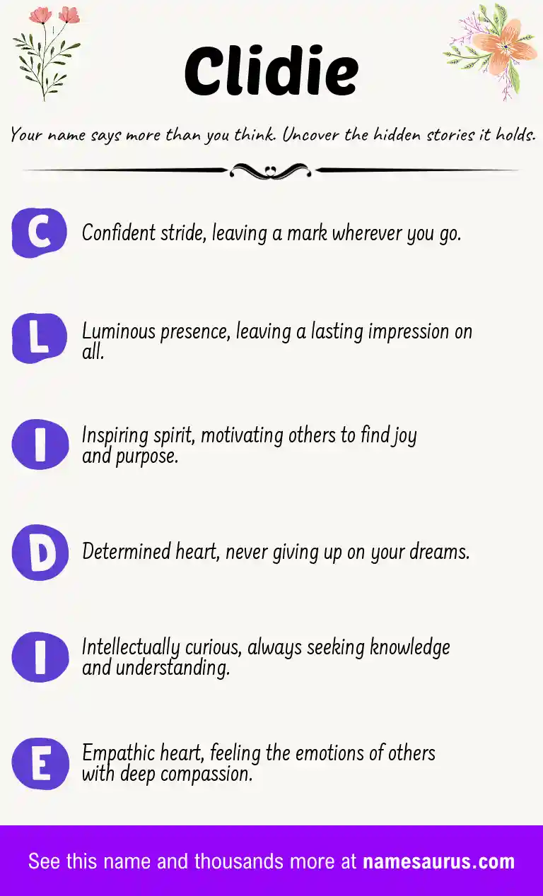 Acrostic poem about Clidie.