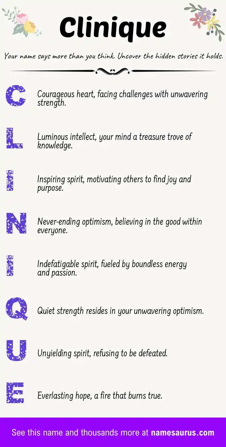 Acrostic poem about Clinique.