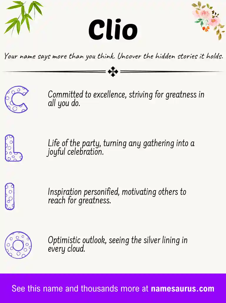 Acrostic poem about Clio.