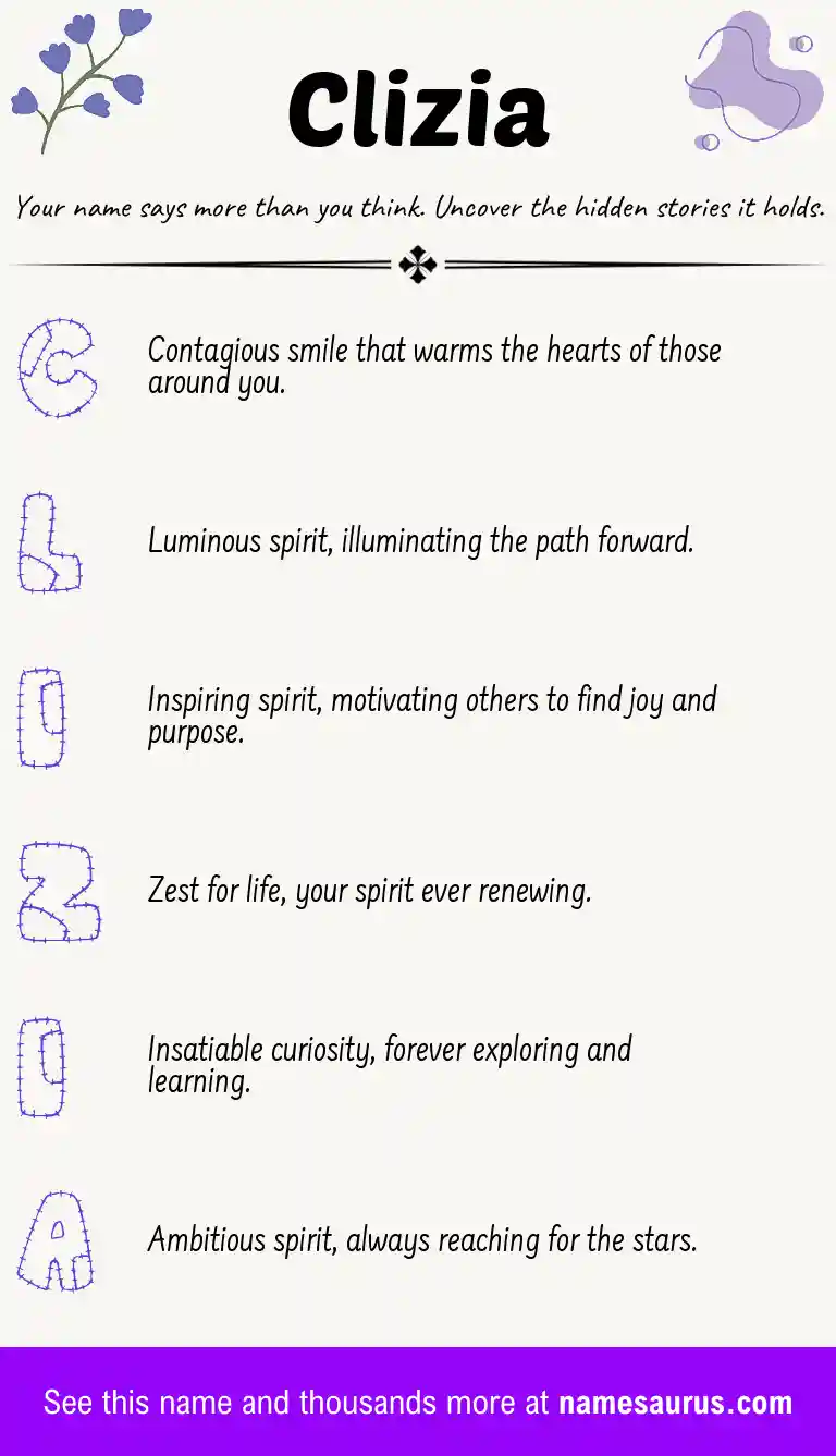 Acrostic poem about Clizia.