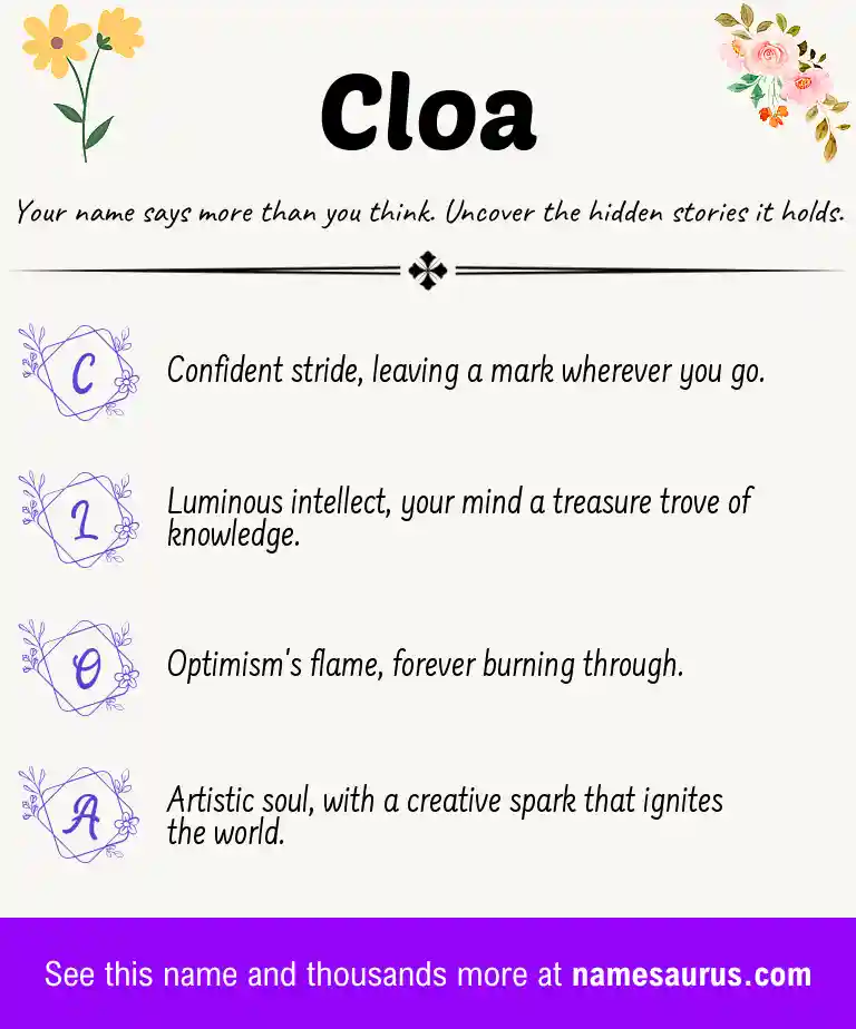 Acrostic poem about Cloa.