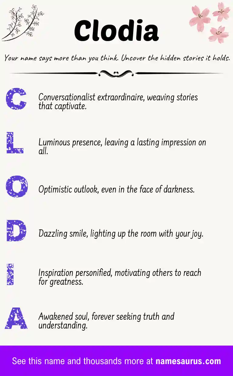 Acrostic poem about Clodia.