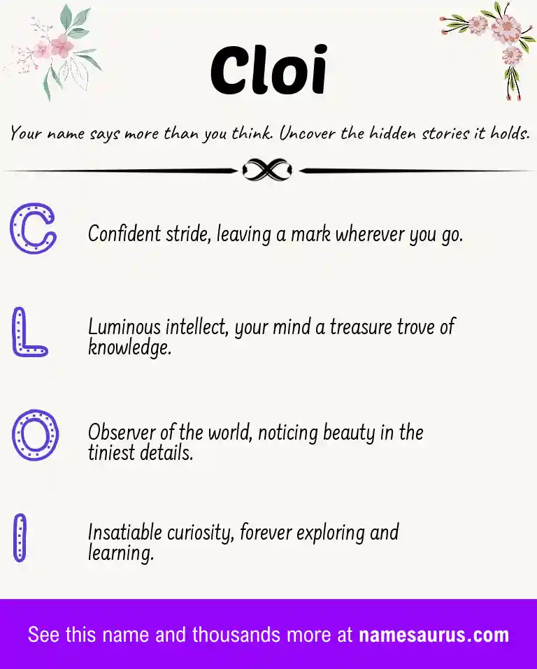 Acrostic poem about Cloi.