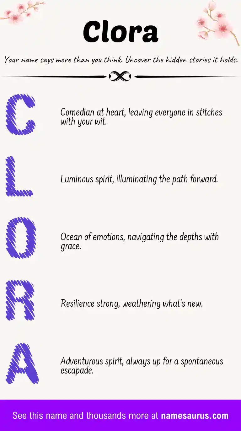 Acrostic poem about Clora.