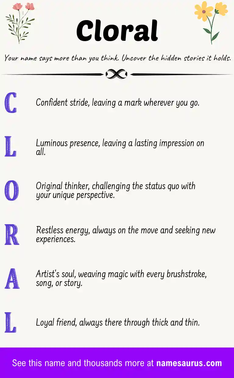 Acrostic poem about Cloral.