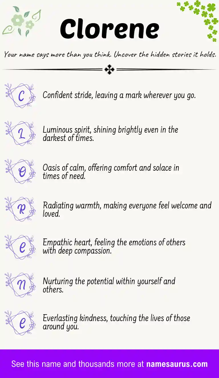 Acrostic poem about Clorene.