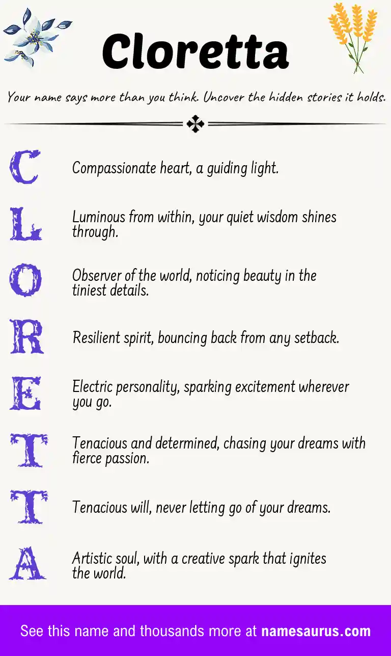 Acrostic poem about Cloretta.