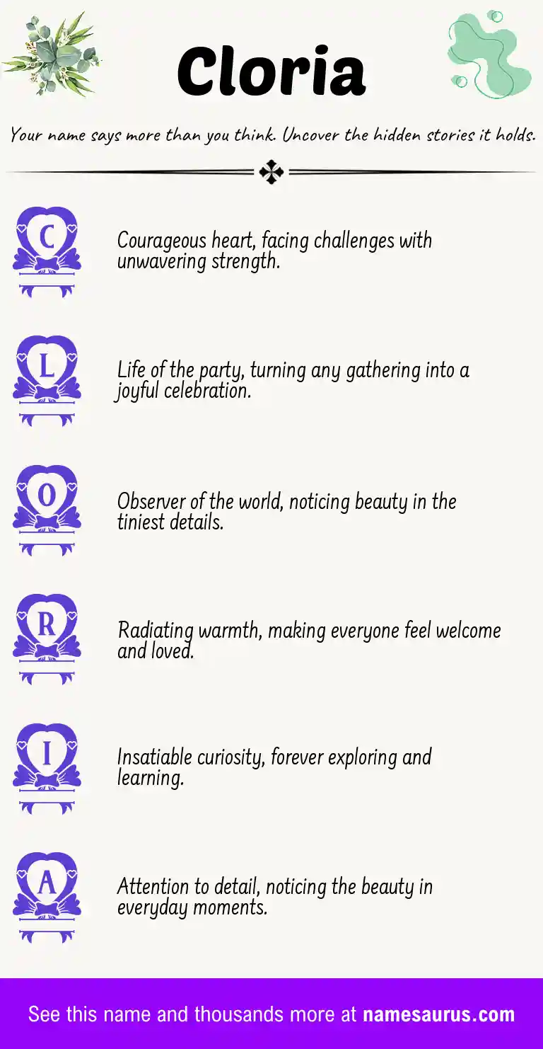 Acrostic poem about Cloria.