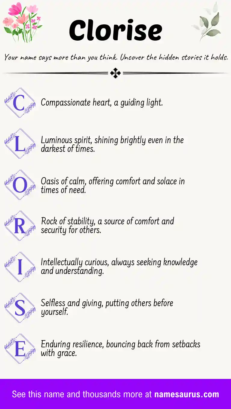 Acrostic poem about Clorise.