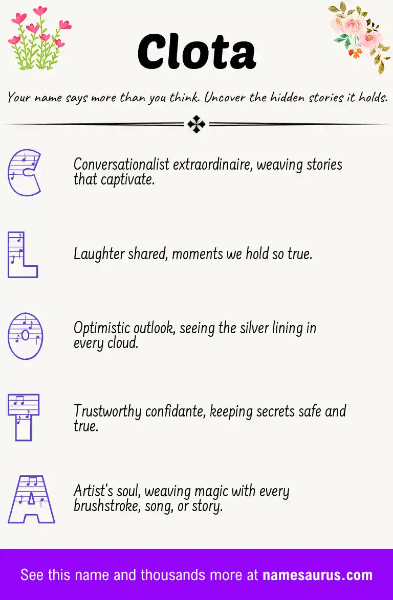 Acrostic poem about Clota.