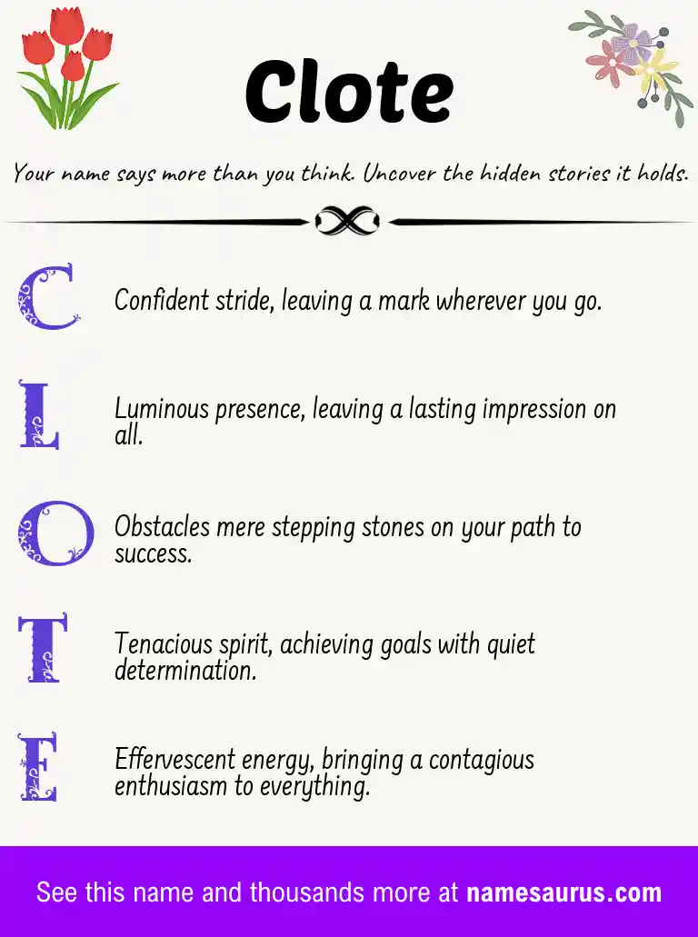 Acrostic poem about Clote.