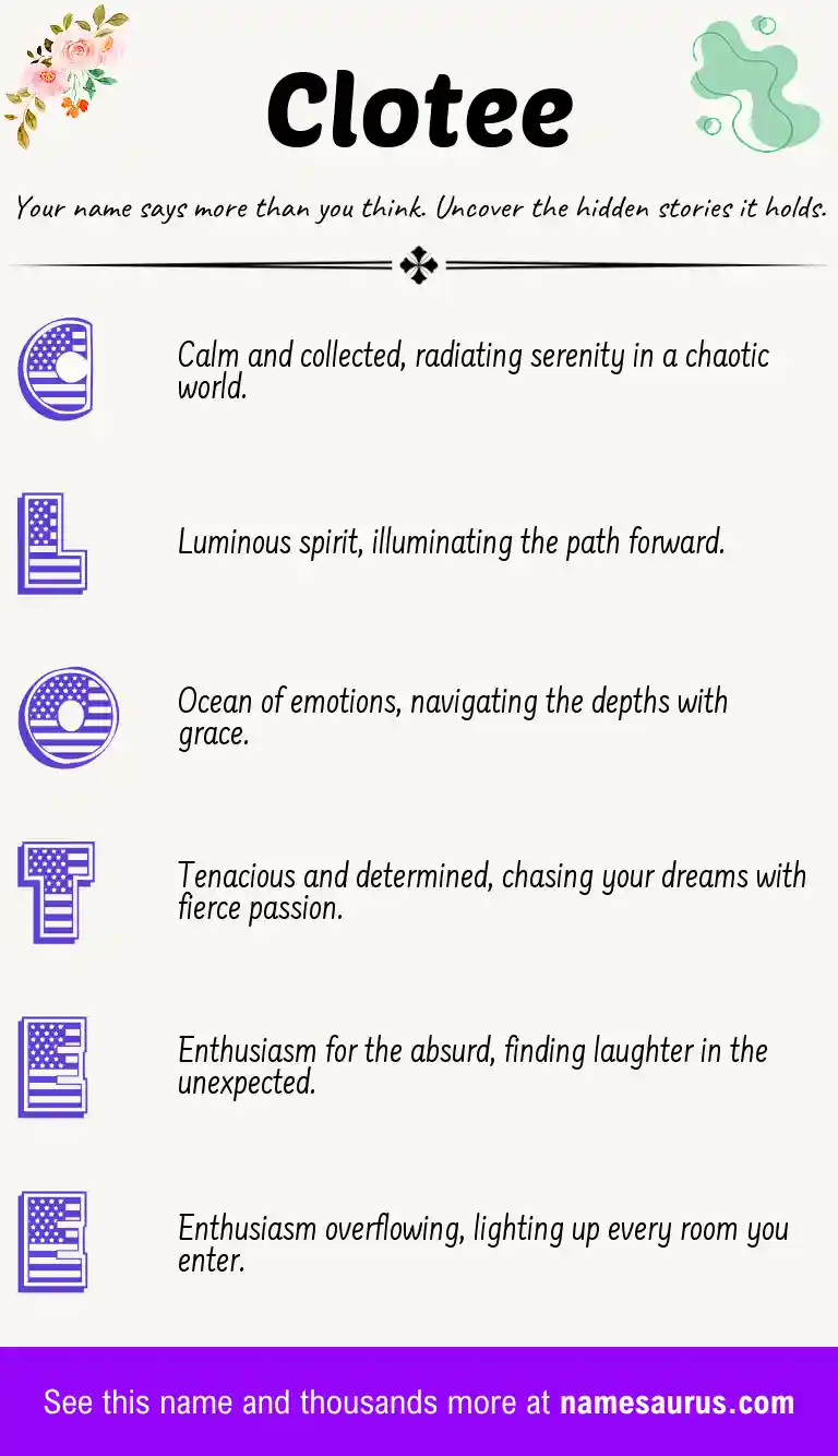 Acrostic poem about Clotee.