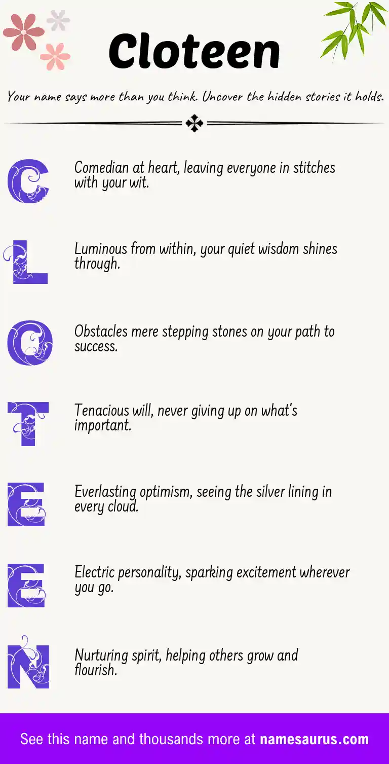 Acrostic poem about Cloteen.