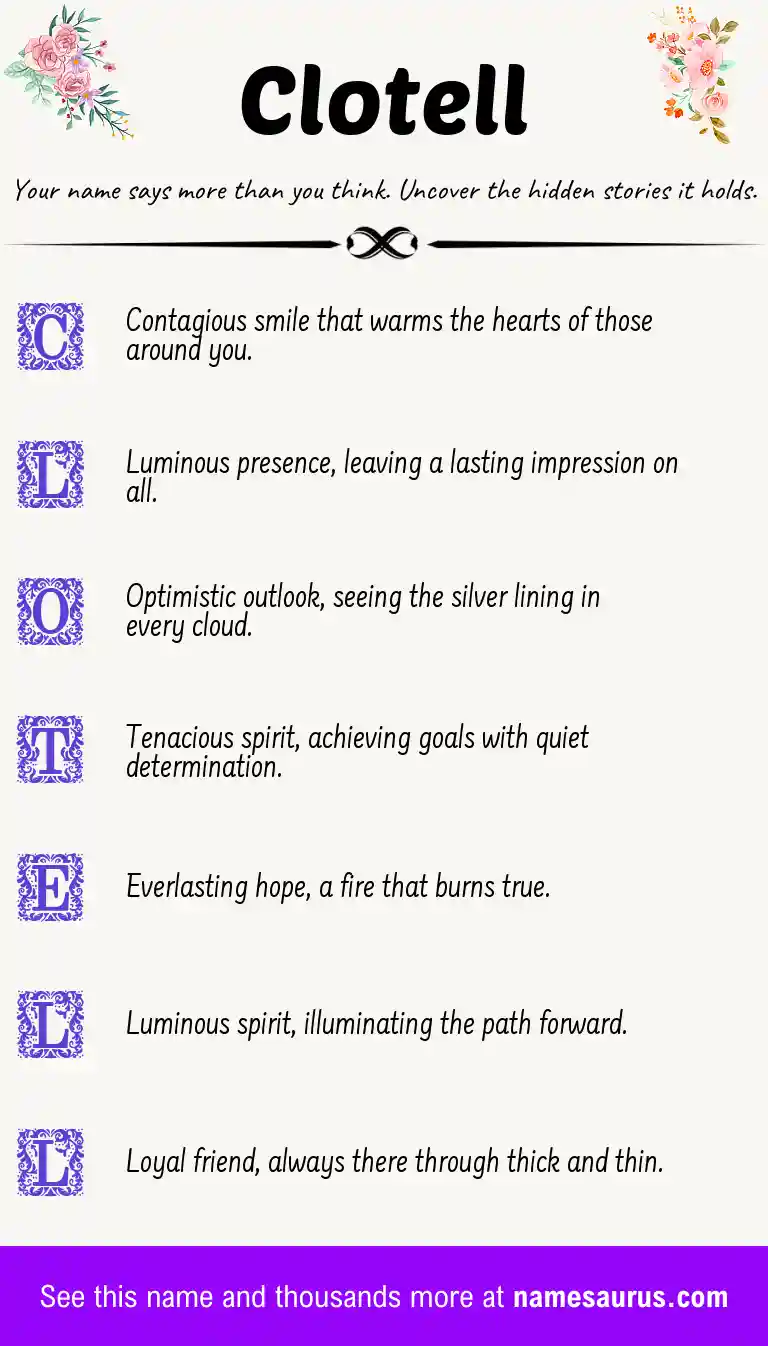 Acrostic poem about Clotell.