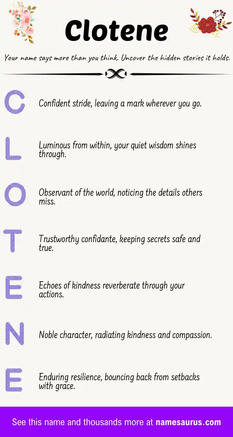 Acrostic poem about Clotene.