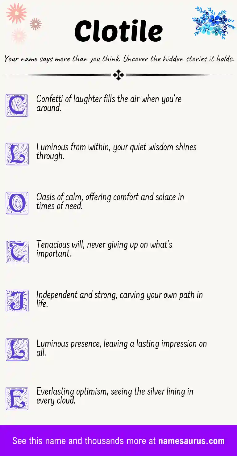 Acrostic poem about Clotile.