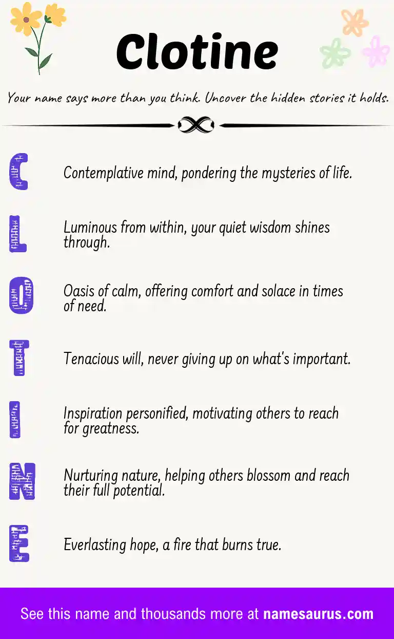 Acrostic poem about Clotine.