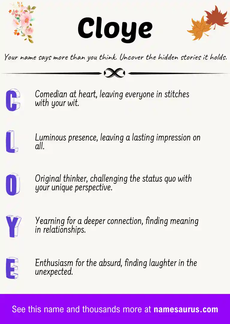 Acrostic poem about Cloye.