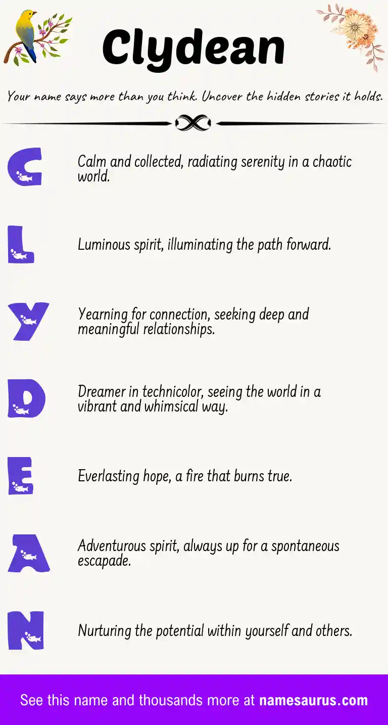 Acrostic poem about Clydean.