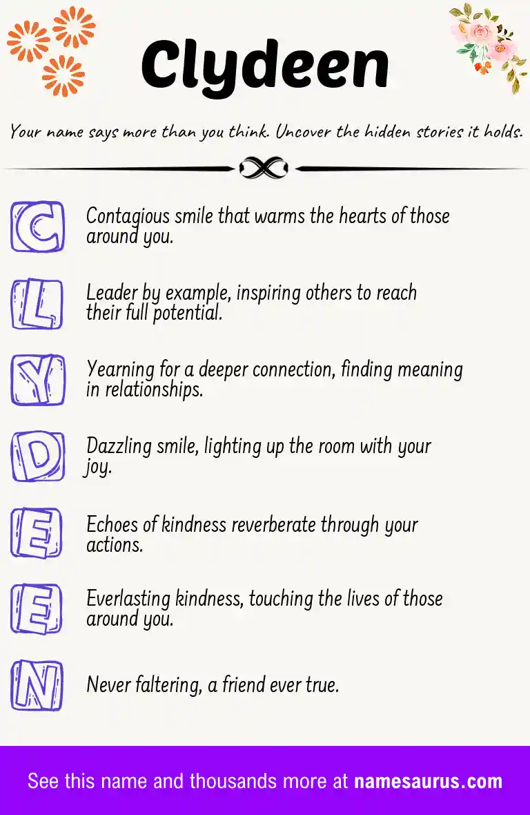 Acrostic poem about Clydeen.