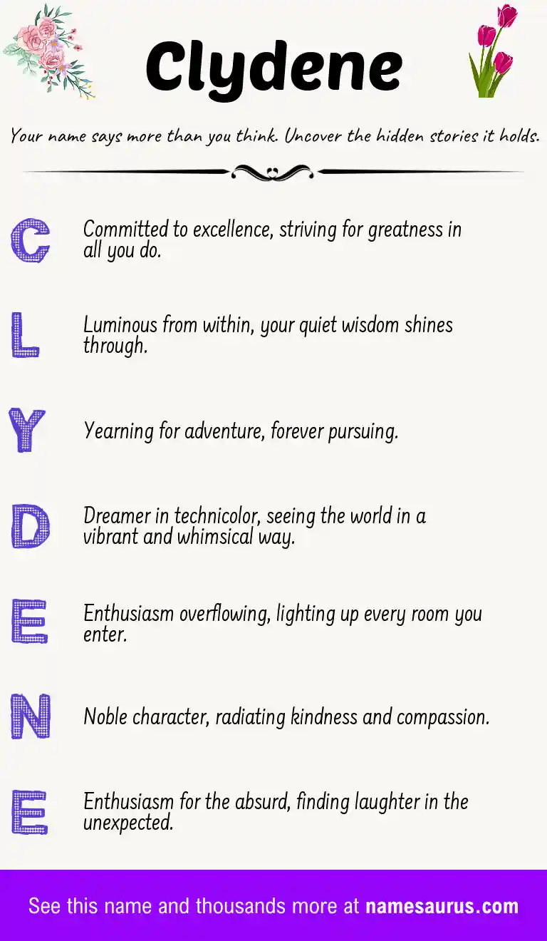 Acrostic poem about Clydene.