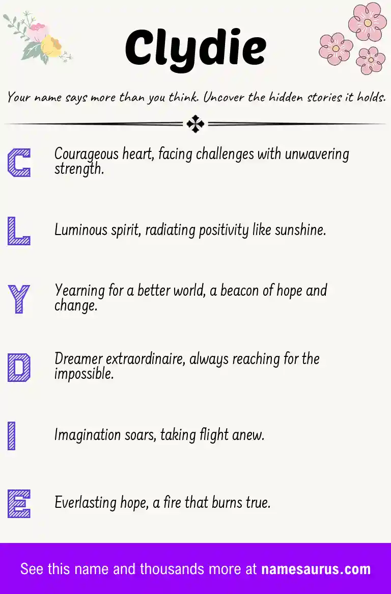 Acrostic poem about Clydie.