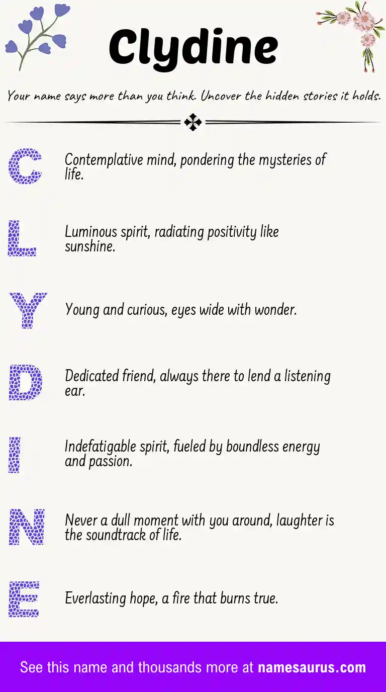 Acrostic poem about Clydine.