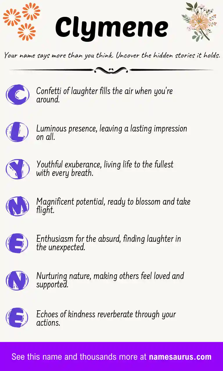 Acrostic poem about Clymene.
