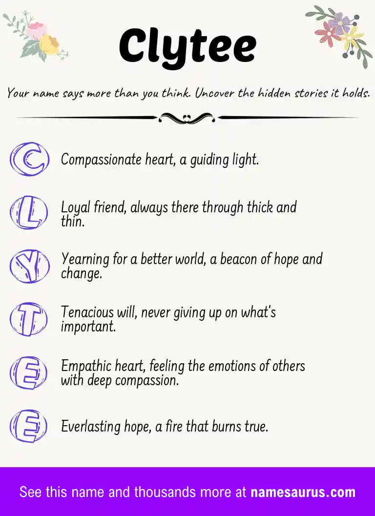 Acrostic poem about Clytee.