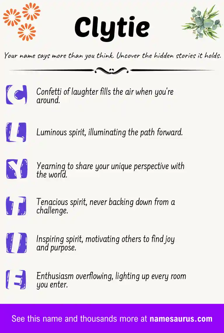Acrostic poem about Clytie.