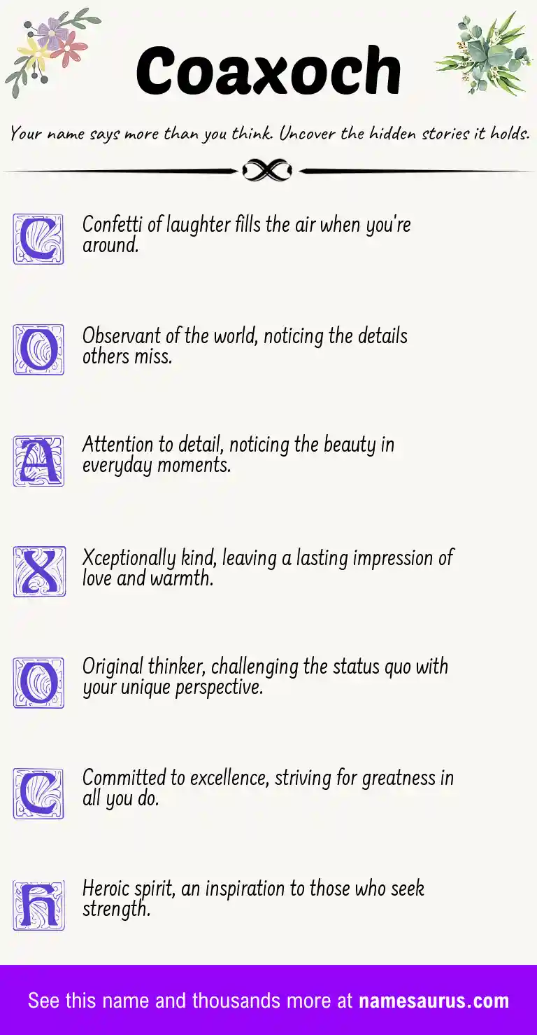 Acrostic poem about Coaxoch.