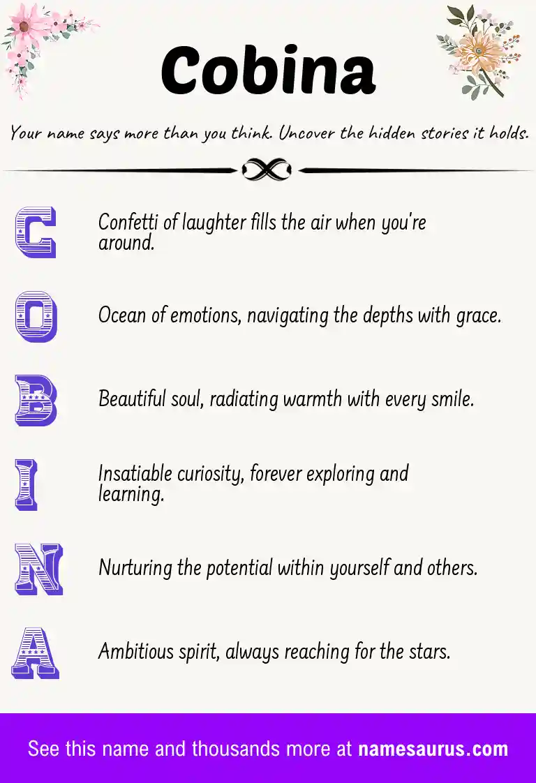 Acrostic poem about Cobina.