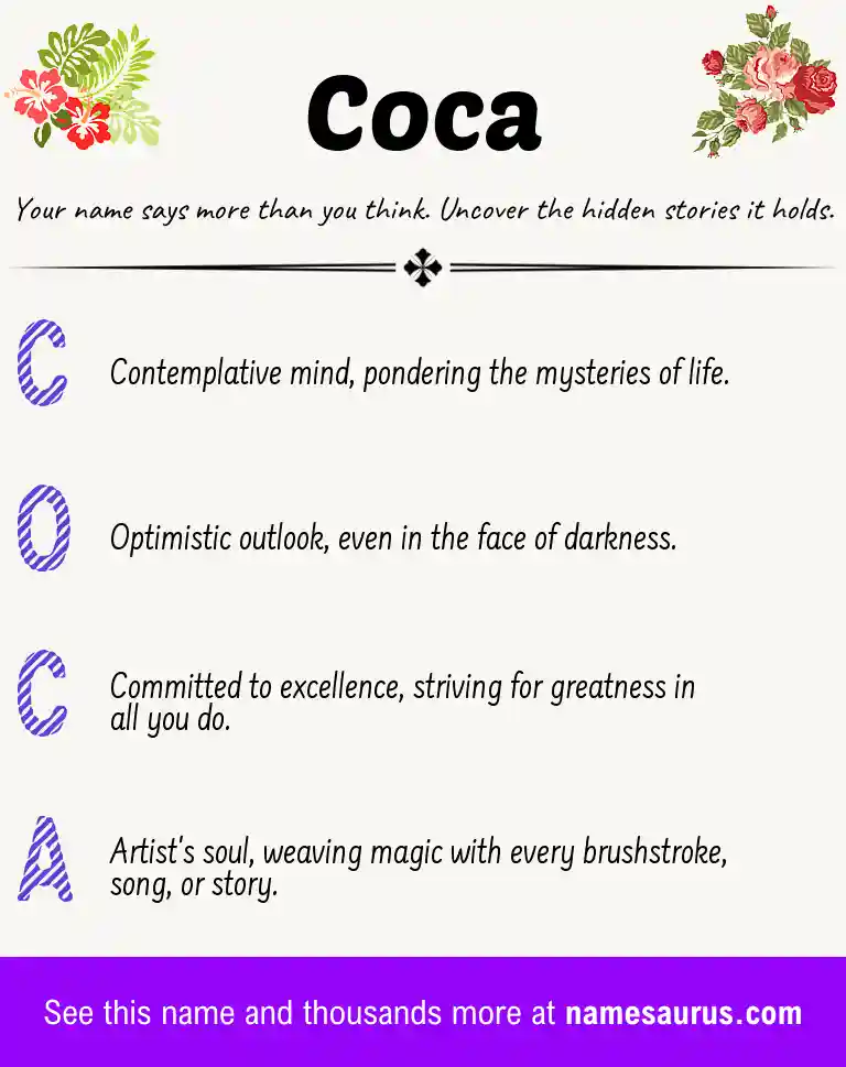 Acrostic poem about Coca.