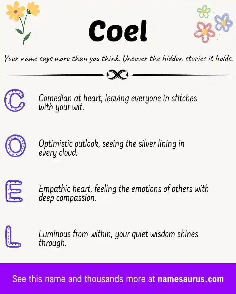 Acrostic poem about Coel.