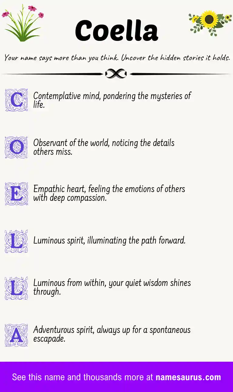 Acrostic poem about Coella.