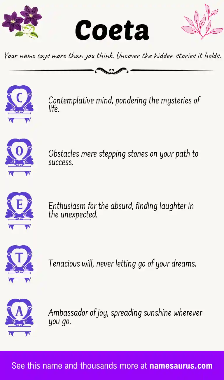 Acrostic poem about Coeta.