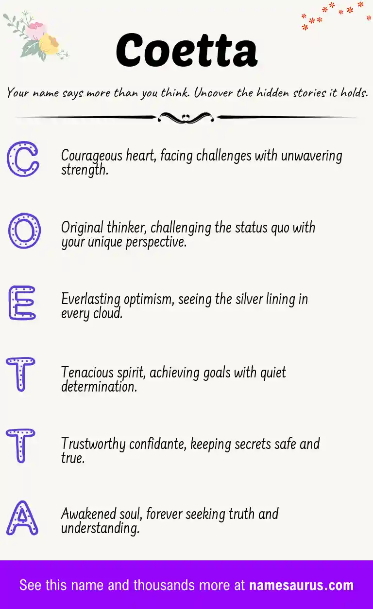 Acrostic poem about Coetta.