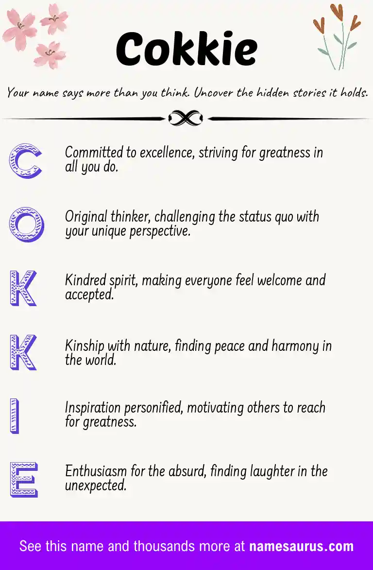 Acrostic poem about Cokkie.